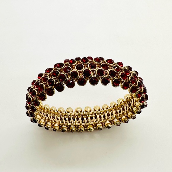 Modern Vintage Red Rhinestone Bracelet - Picture 10 of 16